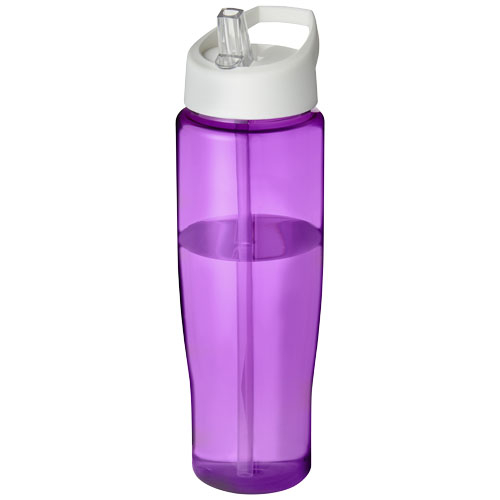 Bouteille sport publicitaire avec paille 700ml H2O Active® Violet et Blanc